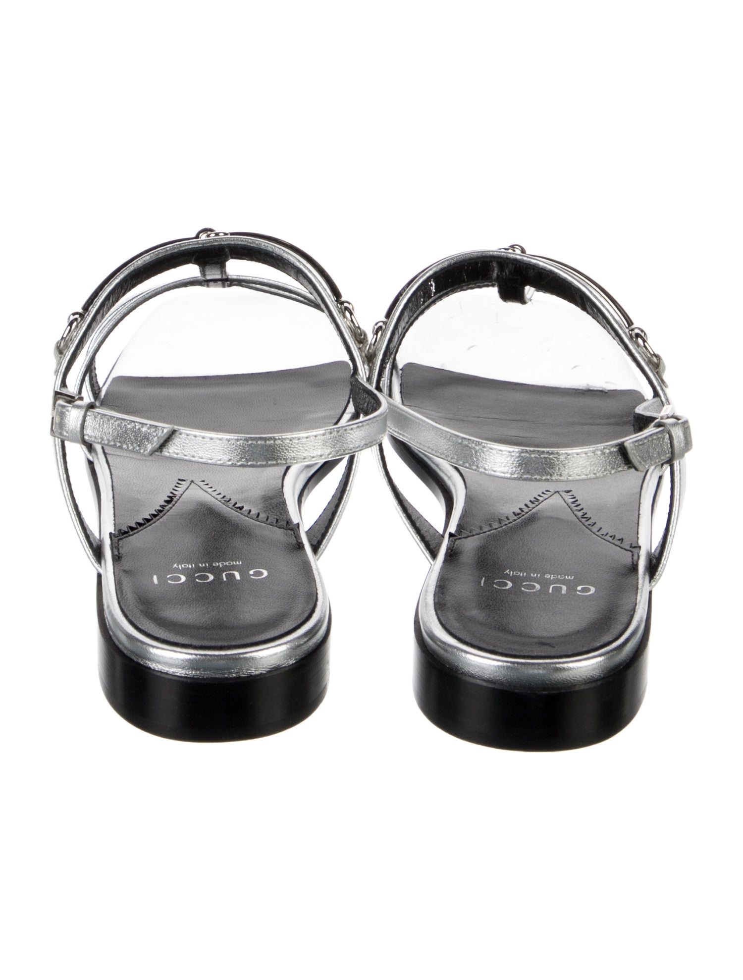Gucci Horsebit Accent Leather T-Strap Sandals